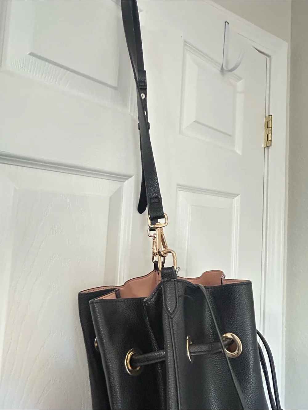 H&M Black Drawstring Bucket Crossbody Bag